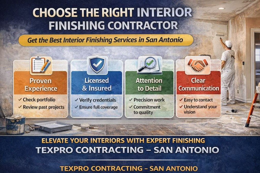 How to Choose the Right Interior Finishing Contractor in San Antonio